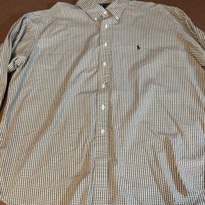 Polo by Ralph Lauren Blue & White Micro Gingham Button-Down Shirt XL